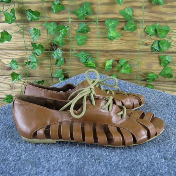 Jeffrey Campbell Women Hoyt Fisherman Brown Leather Sz 5 Medium Used 2025 - Picture 3 of 6